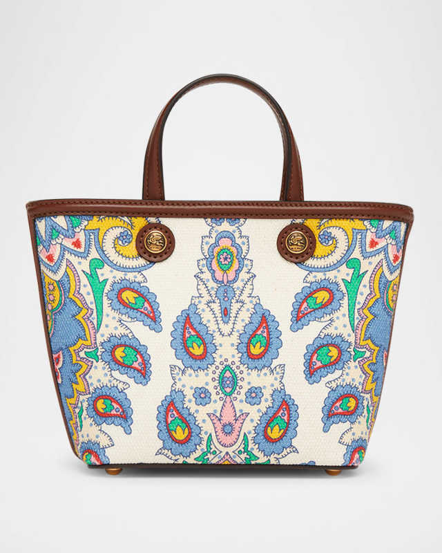 Mini Essential Printed Canvas Shopping Tote Bag